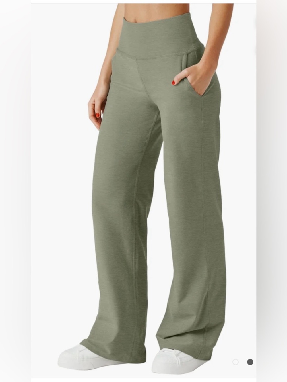 NWT Beyond Yoga Olive Green Flare Leg Laid Back Pant Sz L - Picture 2 of 13
